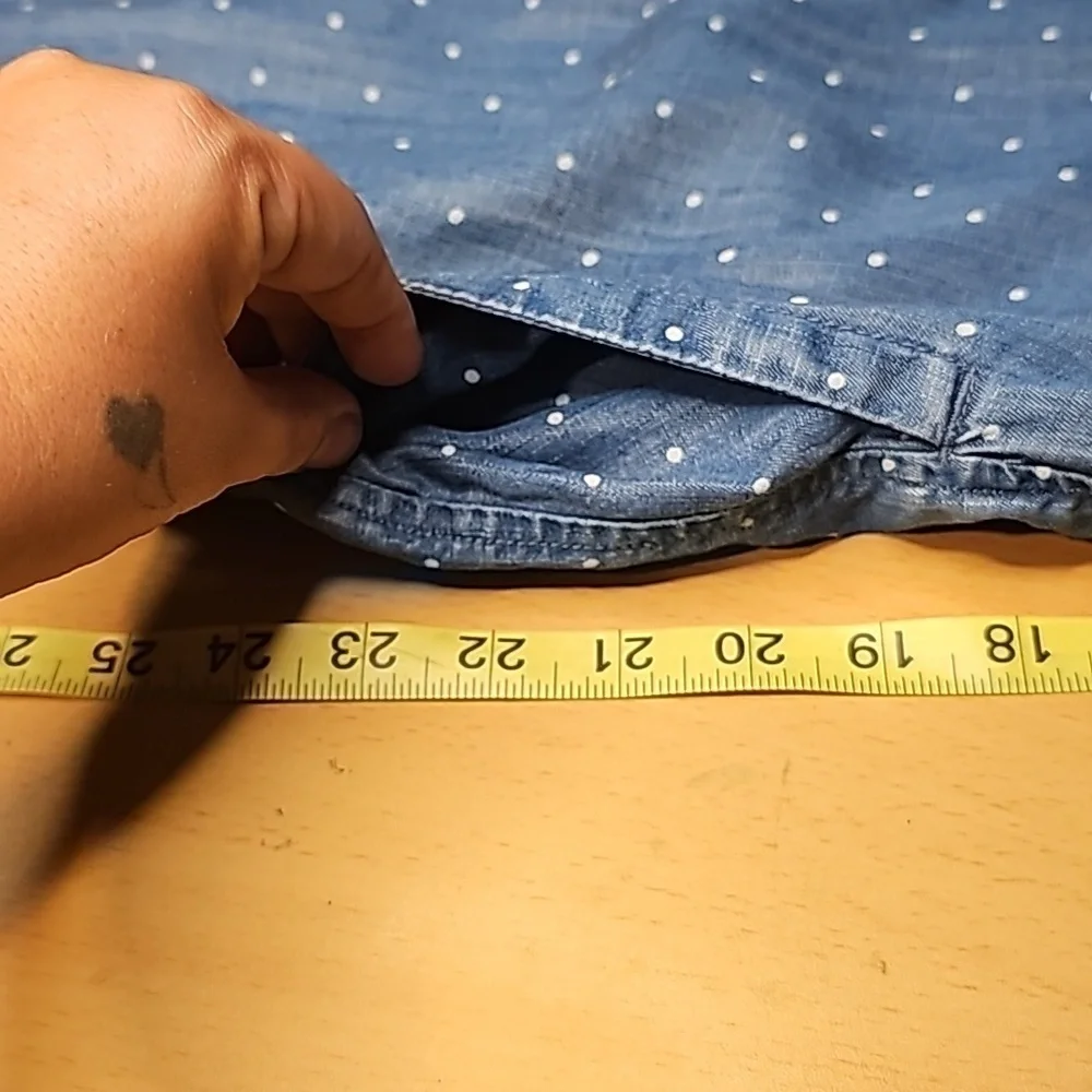 Med Philosophy polka dotted denim like shirt dress with pockets - Picture 8 of 9